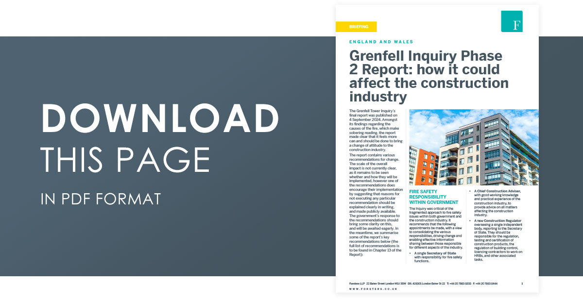 Click here to download The Grenfell Inquiry Report in PDF format