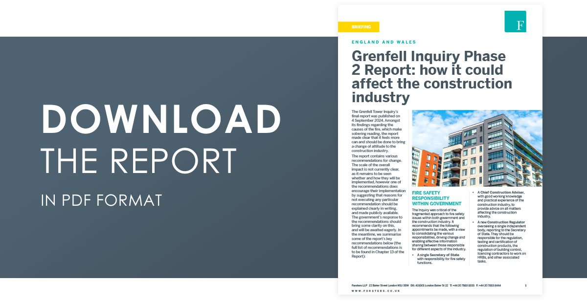 Click here to download The Grenfell Inquiry Report in PDF format